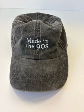 “Made in the 90’s” vintage washed black denim hat O/S